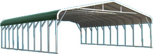 26Ft x 31Ft x 6Ft Triple Wide Carport 14 Gauge