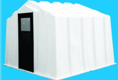 Mega Hut with user installed storm door.